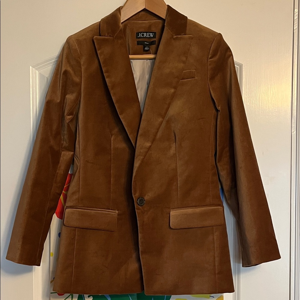 J. Crew Camel Velvet Blazer